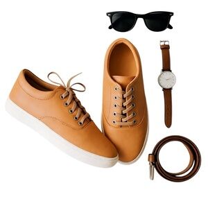 Nisolo Tan Leather Lace Up Sneakers Vibram Soles Mexican Made Men’s Size 9 EUC